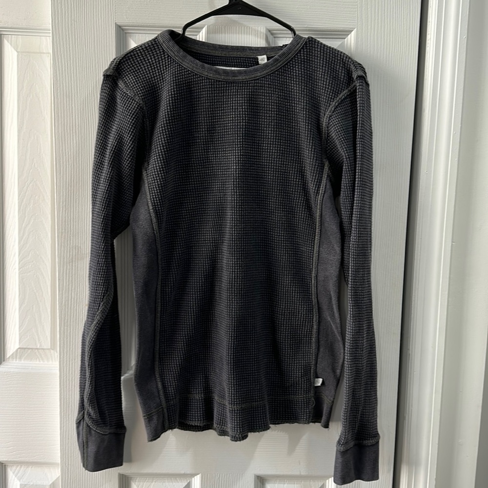 Black Waffle Shirt / Long Sleeve Thermal - Urban Outfitters